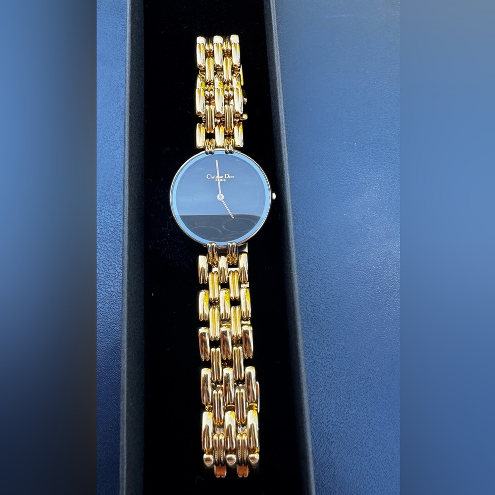 AUTHENTIC Christian Dior Black Moon Gold Watch